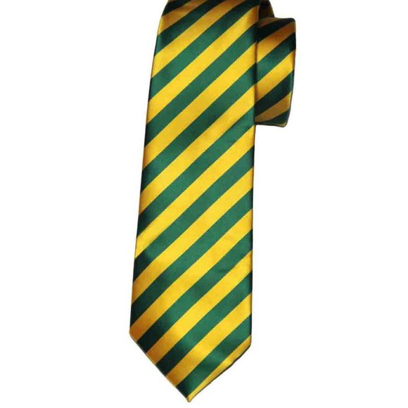 Gascoigne Silk Tie Yellow Green Repp Stripe Men's - Picture 1 of 1